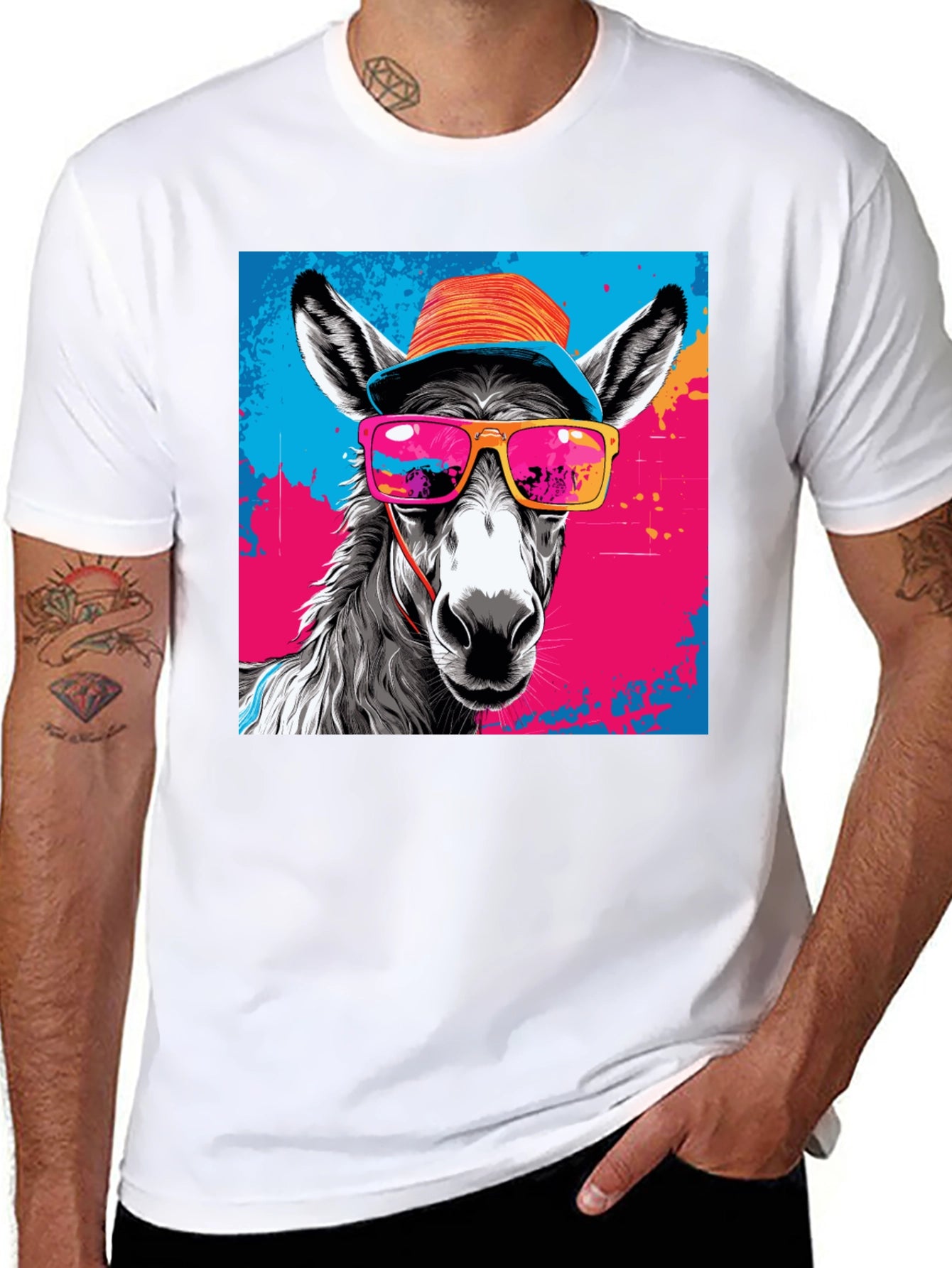 Cool Donkey Graphic Tee - Funky Animal Print Shirt