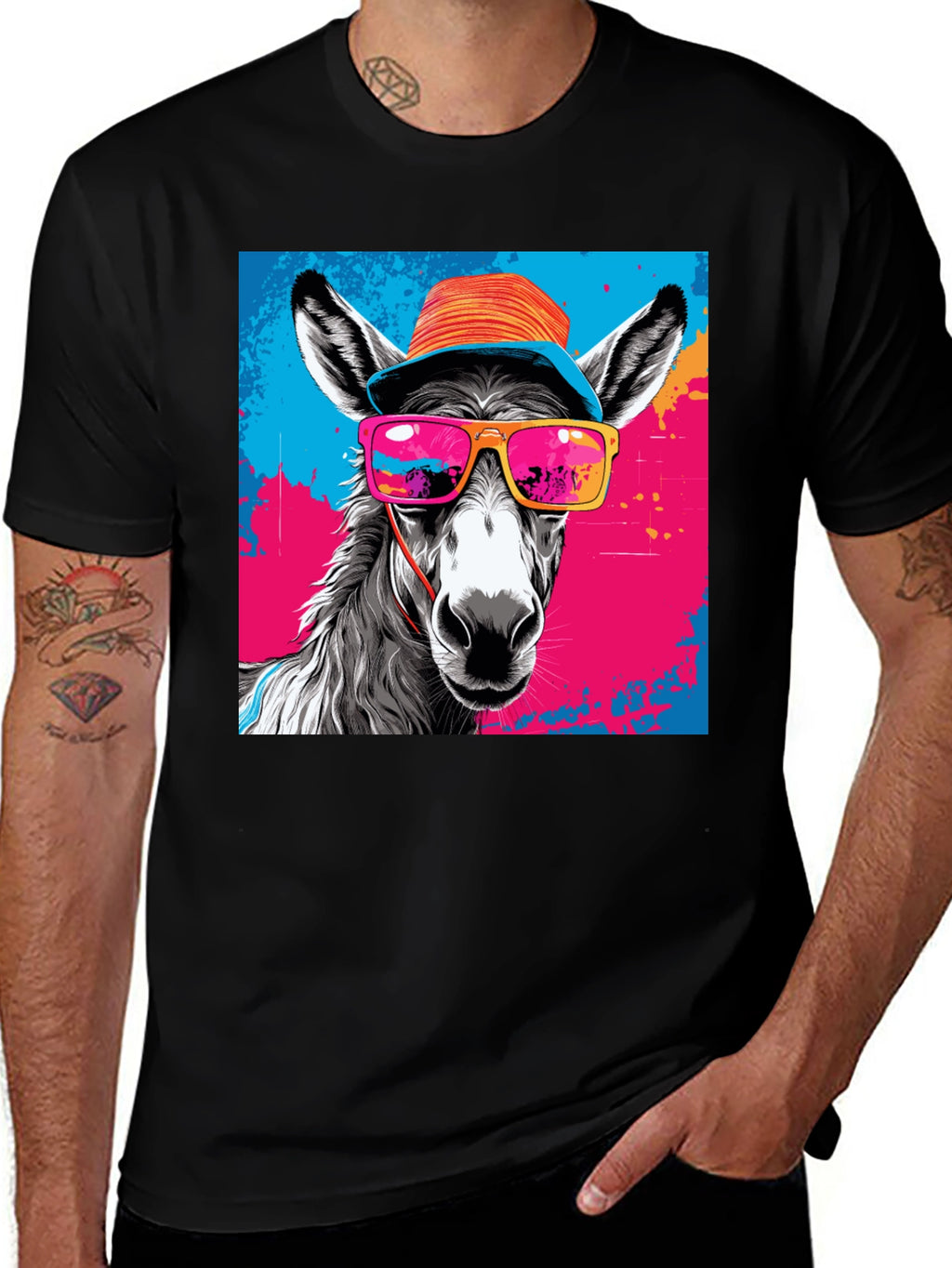 Cool Donkey Graphic Tee - Funky Animal Print Shirt