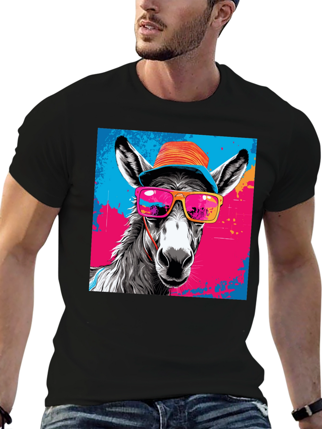 Cool Donkey Graphic Tee - Funky Animal Print Shirt