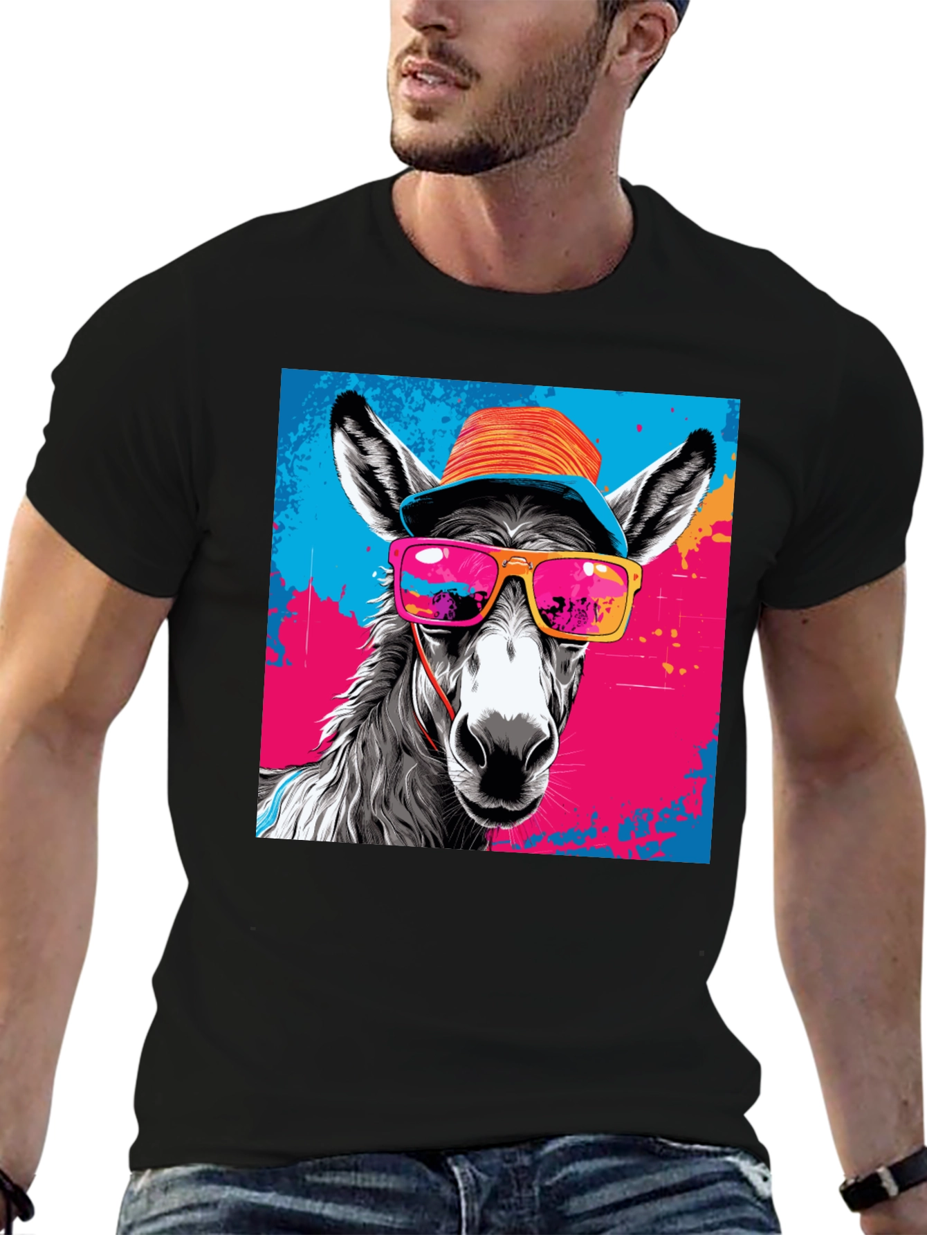 Cool Donkey Graphic Tee - Funky Animal Print Shirt