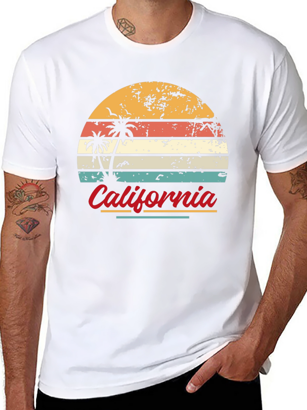 Retro California Sunset Graphic T-Shirt