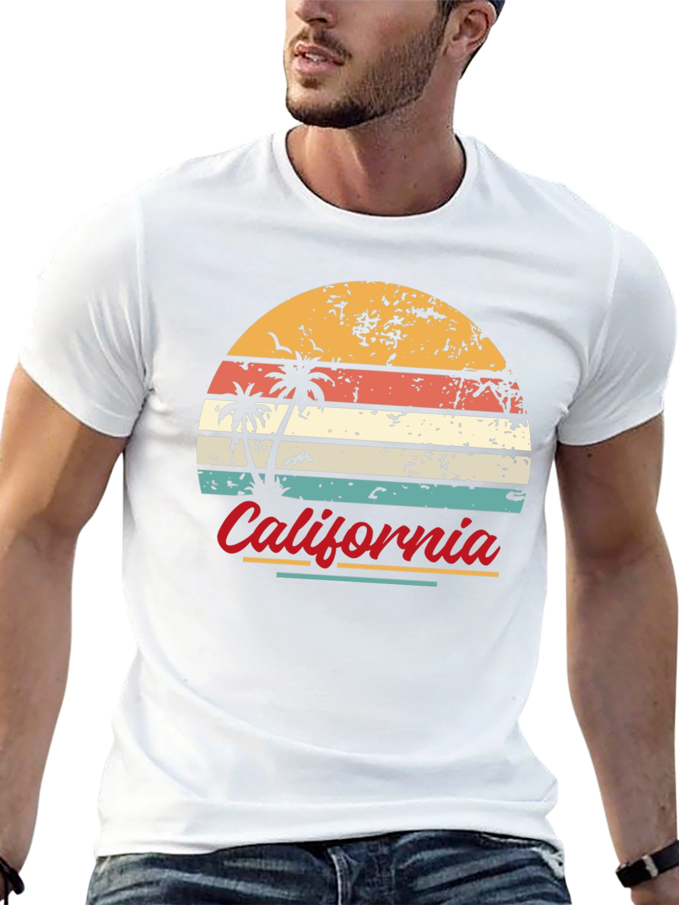 Retro California Sunset Graphic T-Shirt