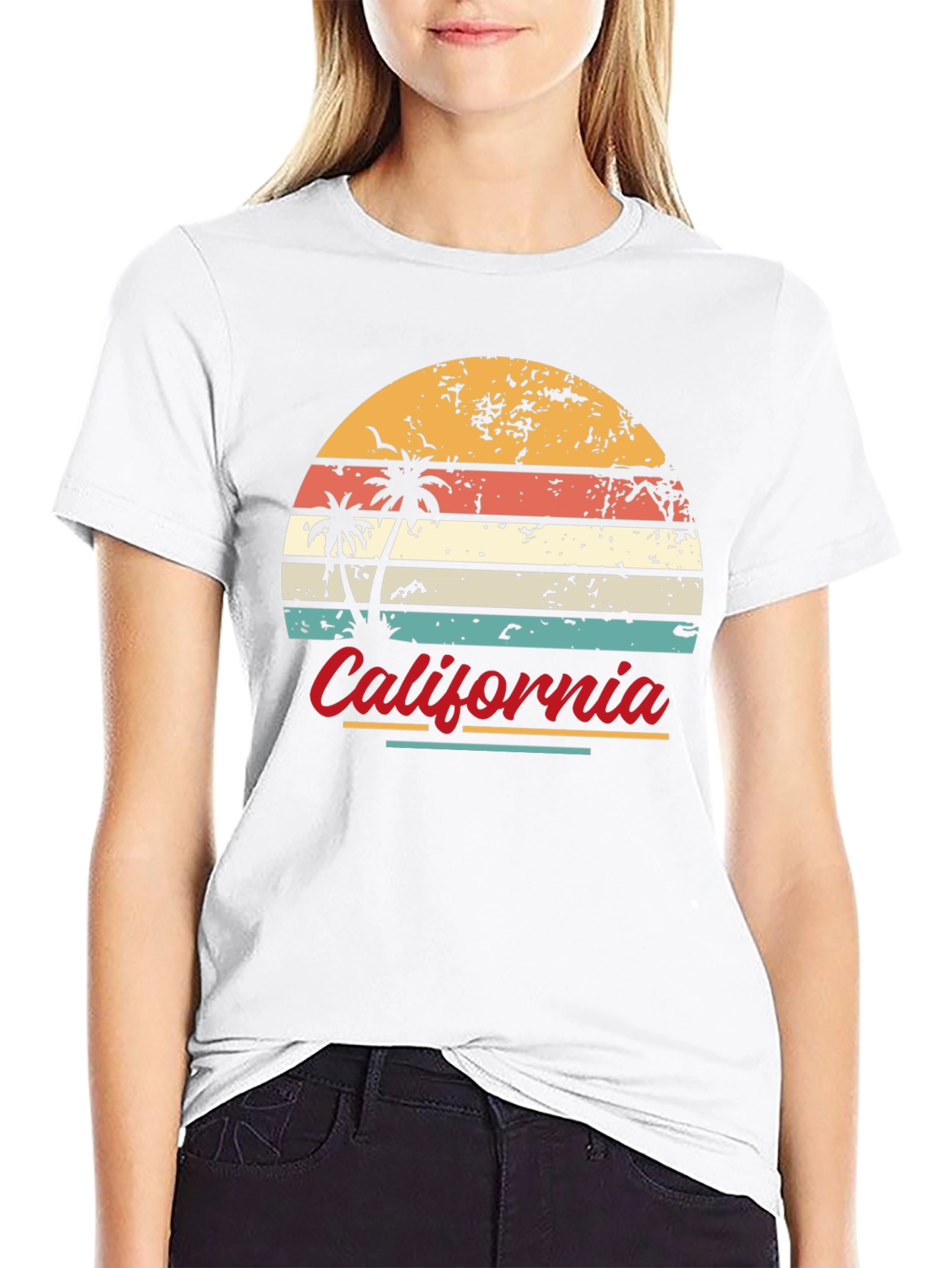 Retro California Sunset Graphic T-Shirt