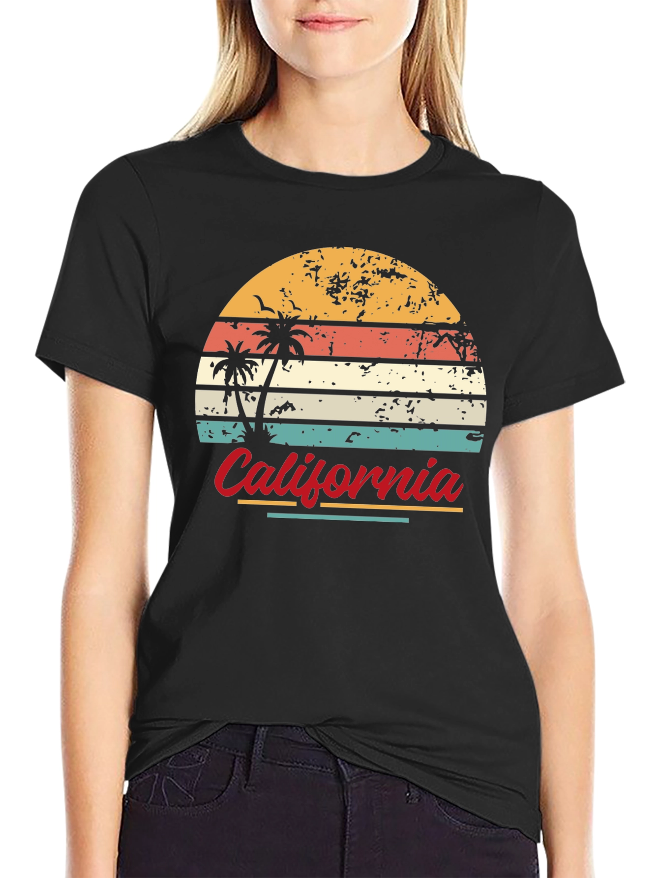 Retro California Sunset Graphic T-Shirt