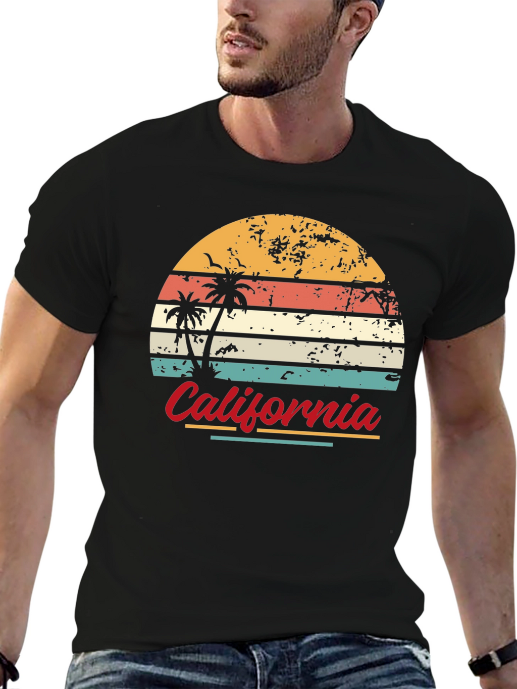 Retro California Sunset Graphic T-Shirt