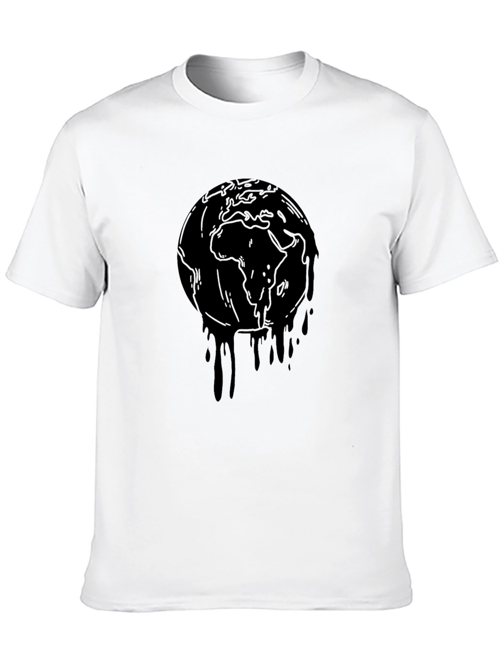Melting Earth Graphic T-Shirt - Black Crew Neck