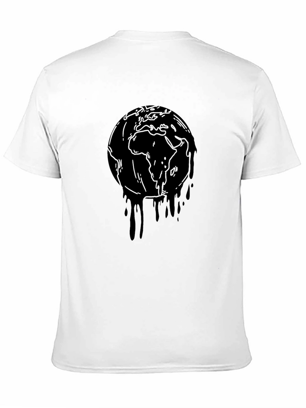 Melting Earth Graphic T-Shirt - Black Crew Neck