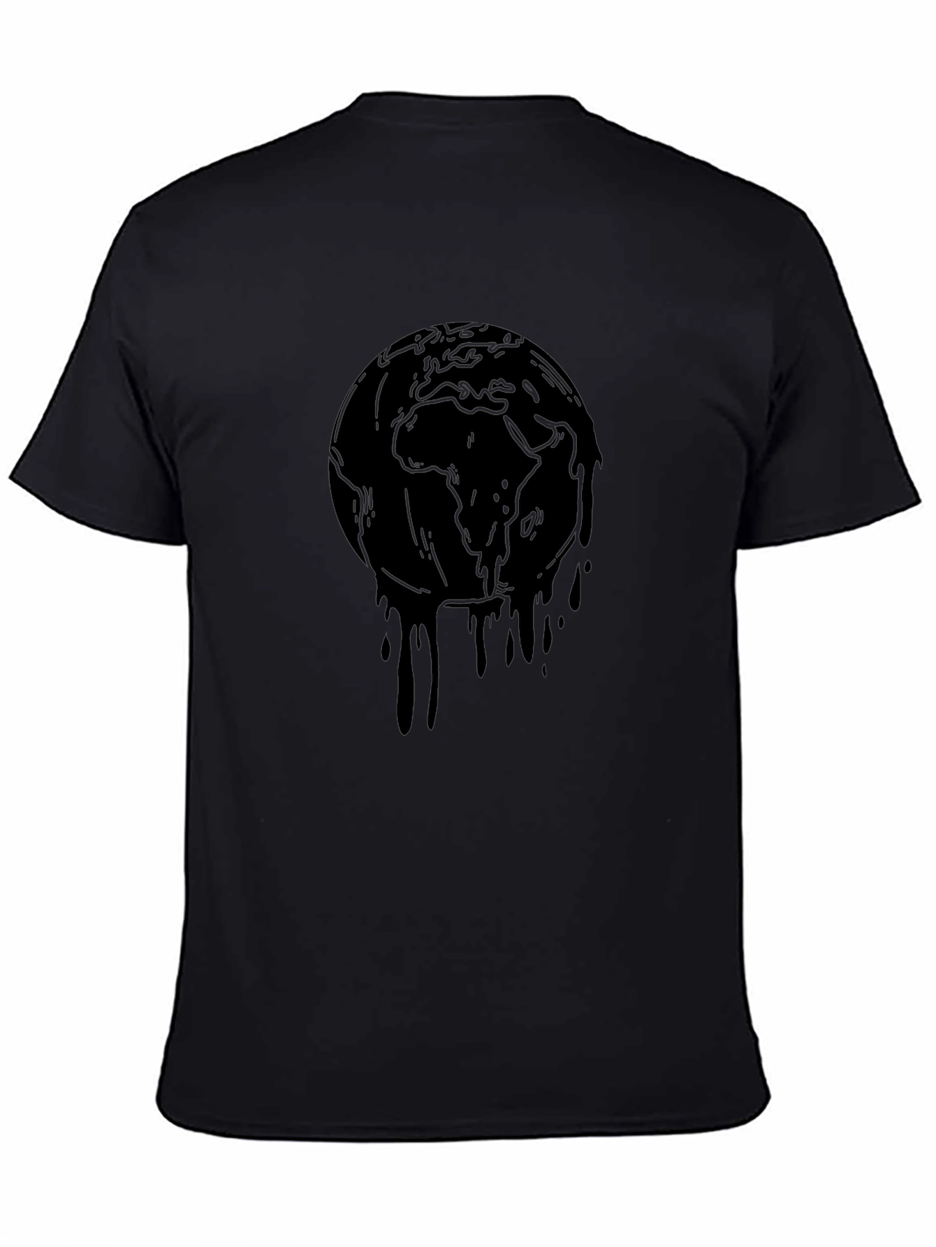 Melting Earth Graphic T-Shirt - Black Crew Neck