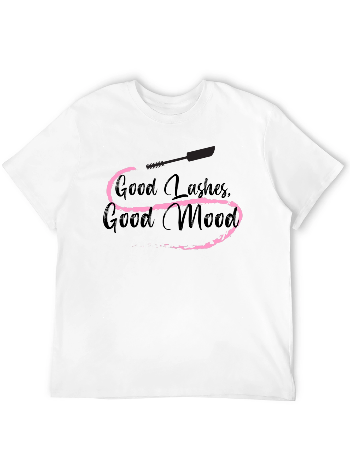 Good Lashes Good Mood Black Graphic Tee