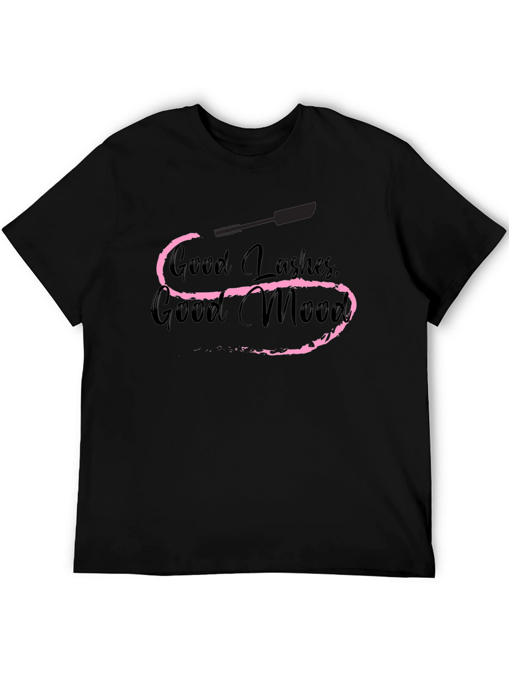 Good Lashes Good Mood Black Graphic Tee