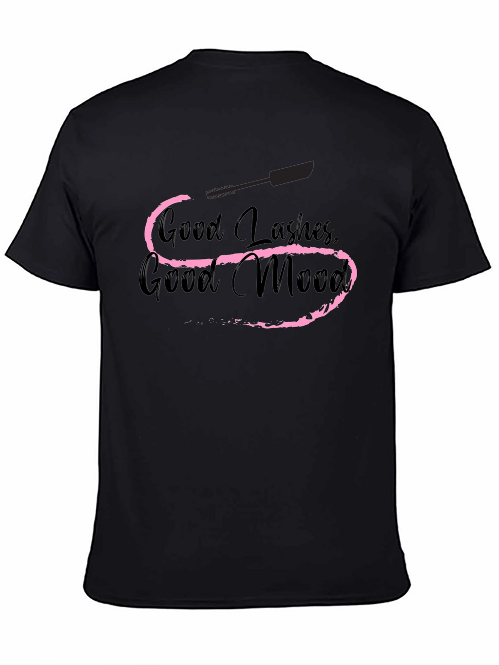 Good Lashes Good Mood Black Graphic Tee