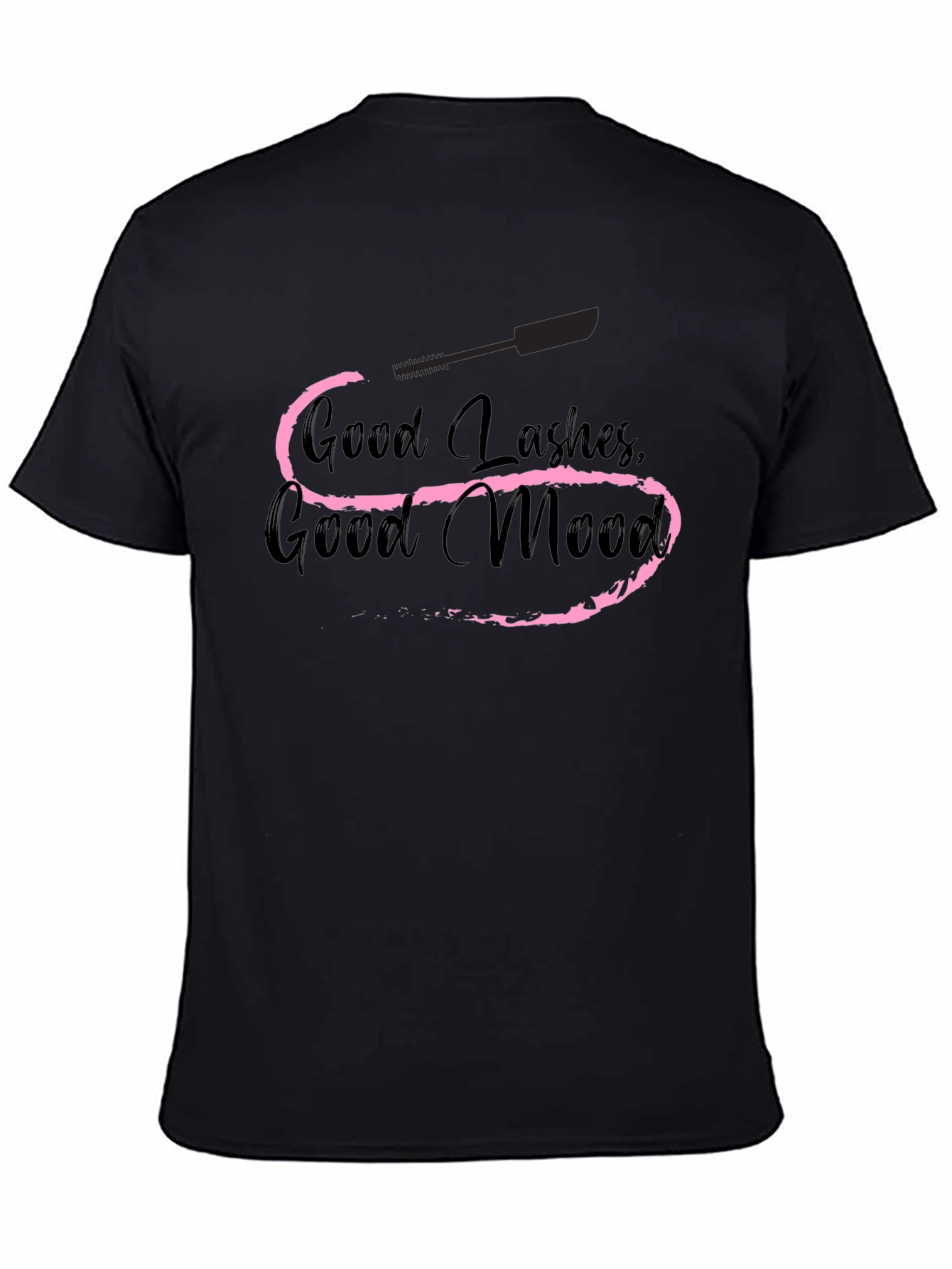 Good Lashes Good Mood Black Graphic Tee