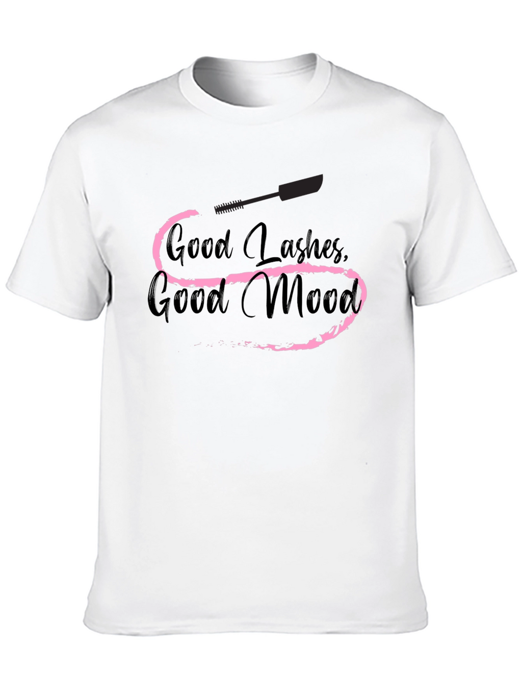 Good Lashes Good Mood Black Graphic Tee