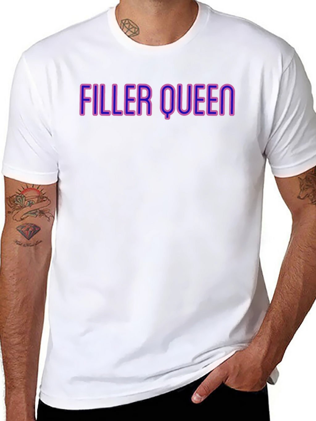 Filler Queen Graphic Tee - Black Crew Neck T-Shirt