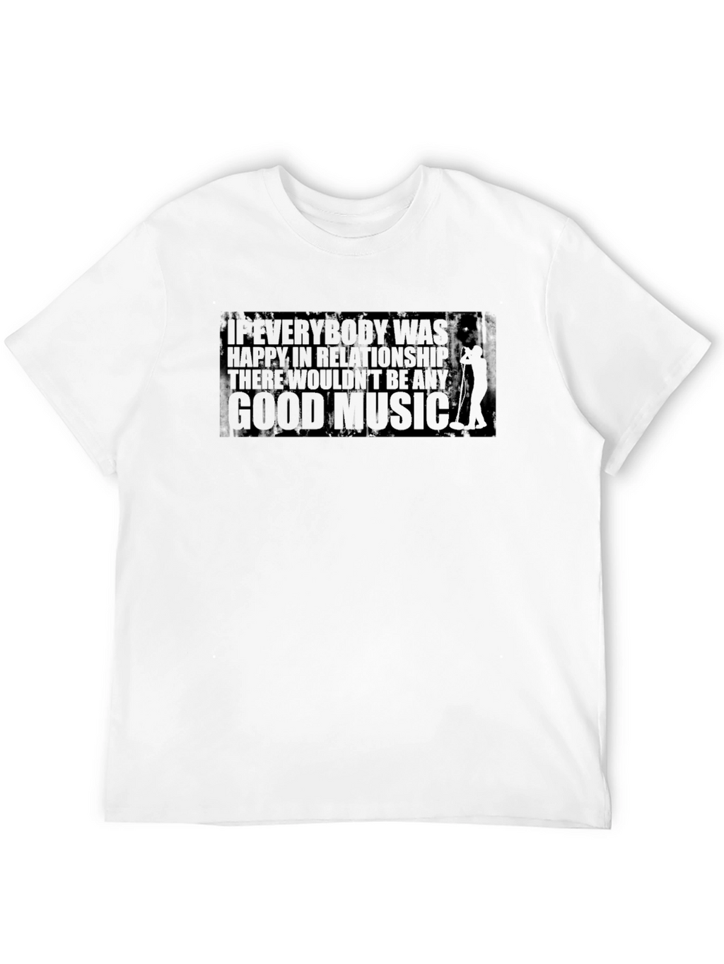 Mens Black Graphic T-Shirt - Music & Relationships