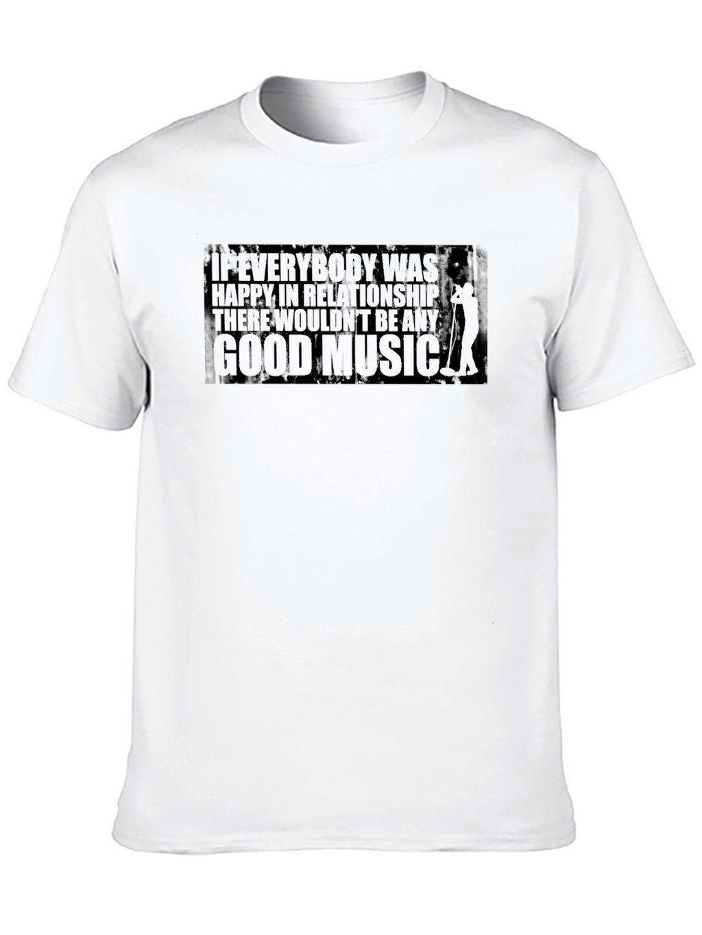 Mens Black Graphic T-Shirt - Music & Relationships