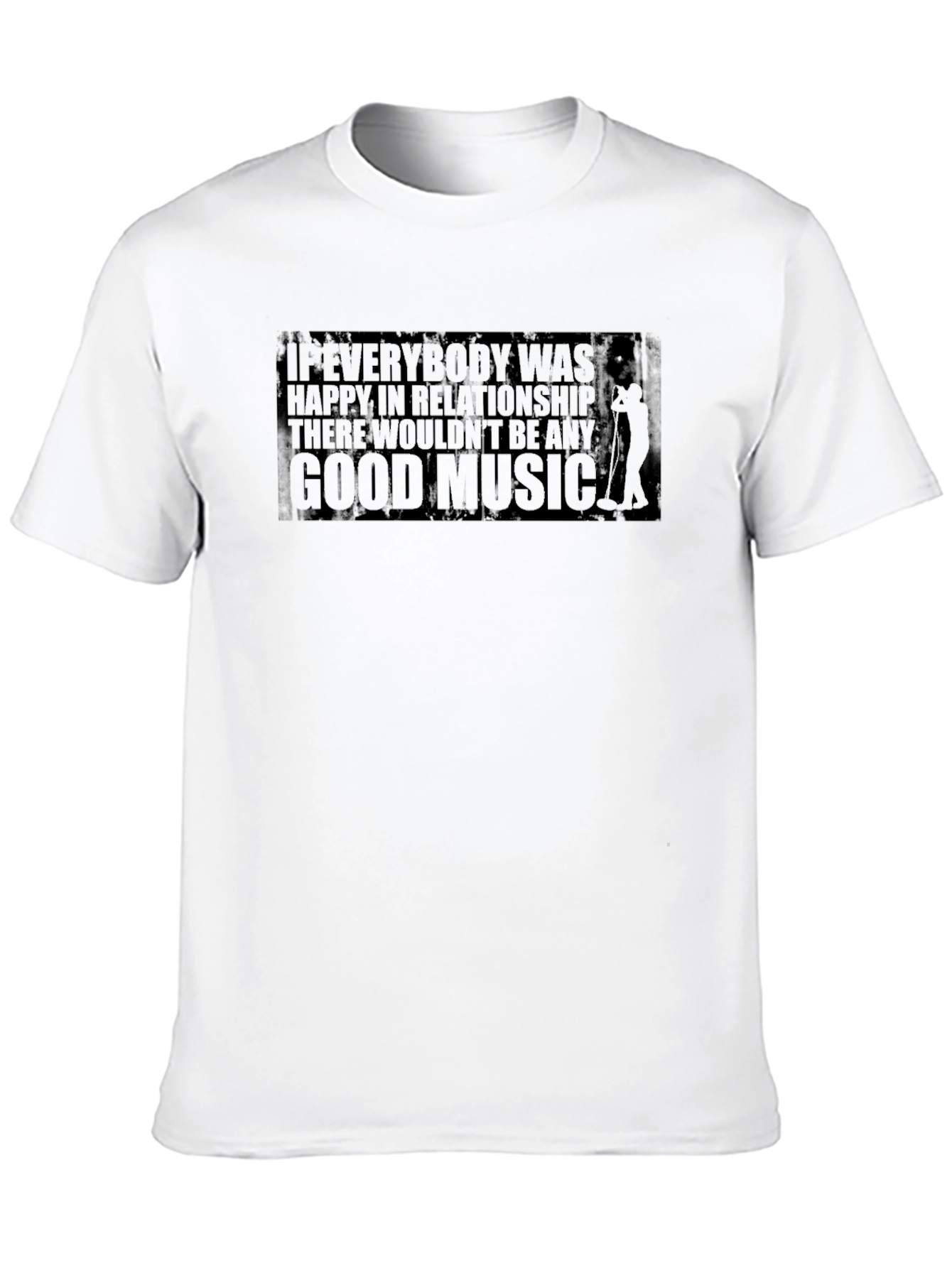 Mens Black Graphic T-Shirt - Music & Relationships