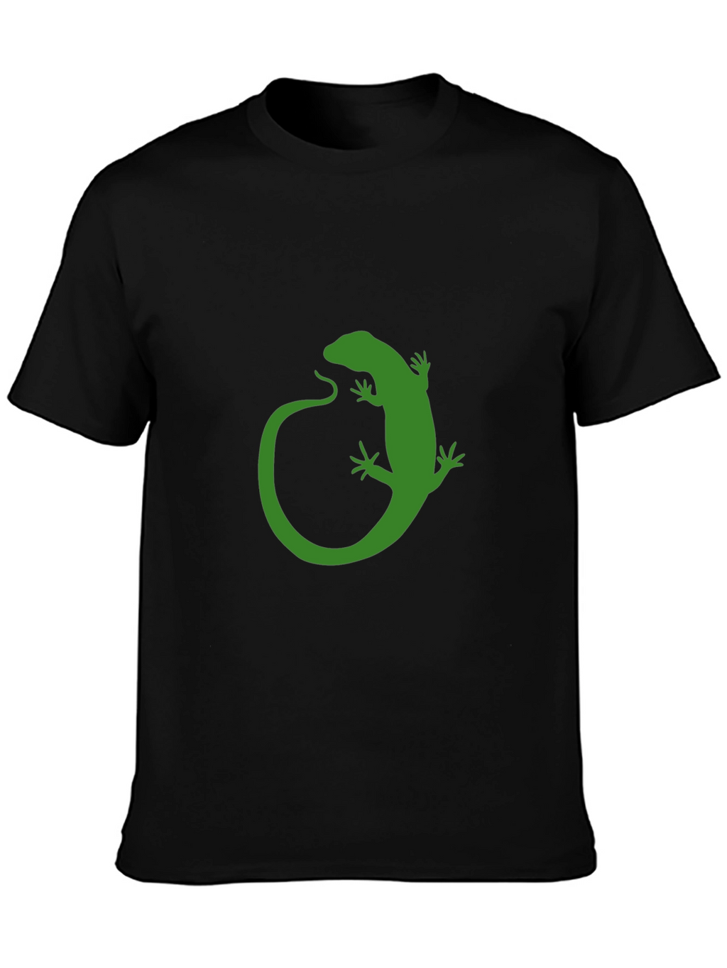 Green Lizard Graphic Black T-Shirt