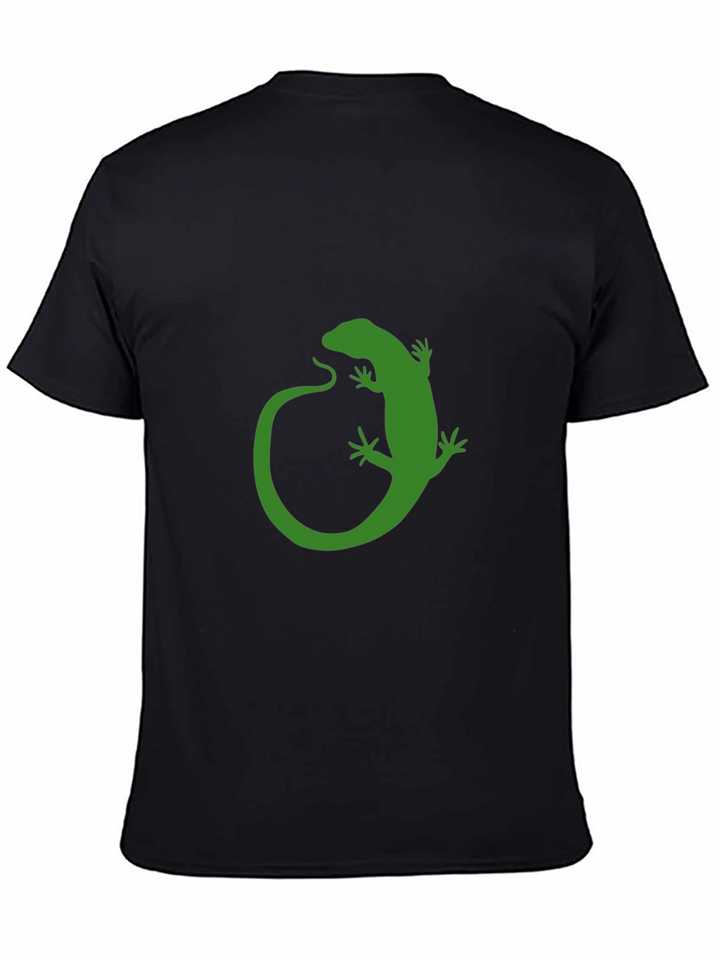 Green Lizard Graphic Black T-Shirt