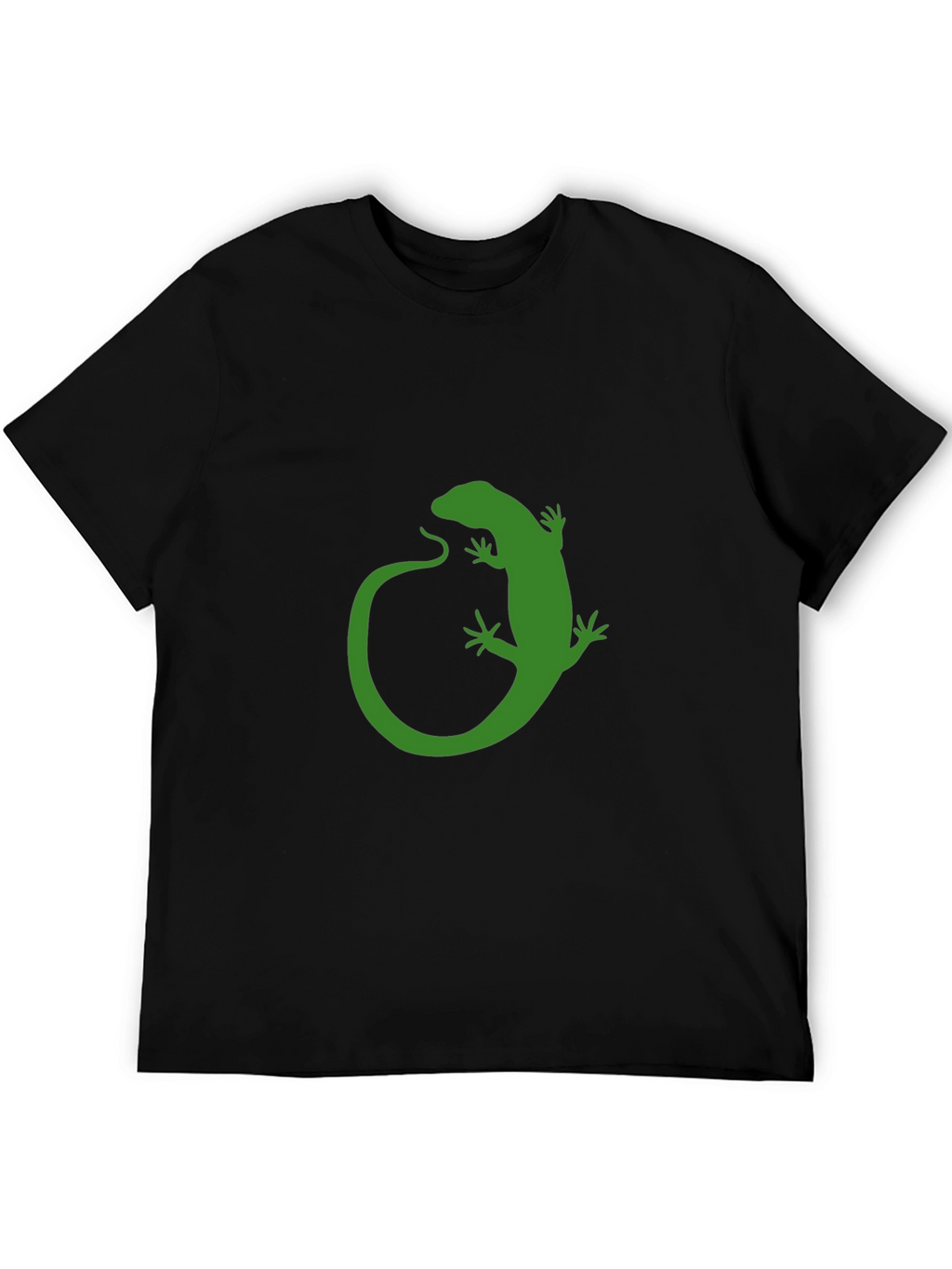 Green Lizard Graphic Black T-Shirt