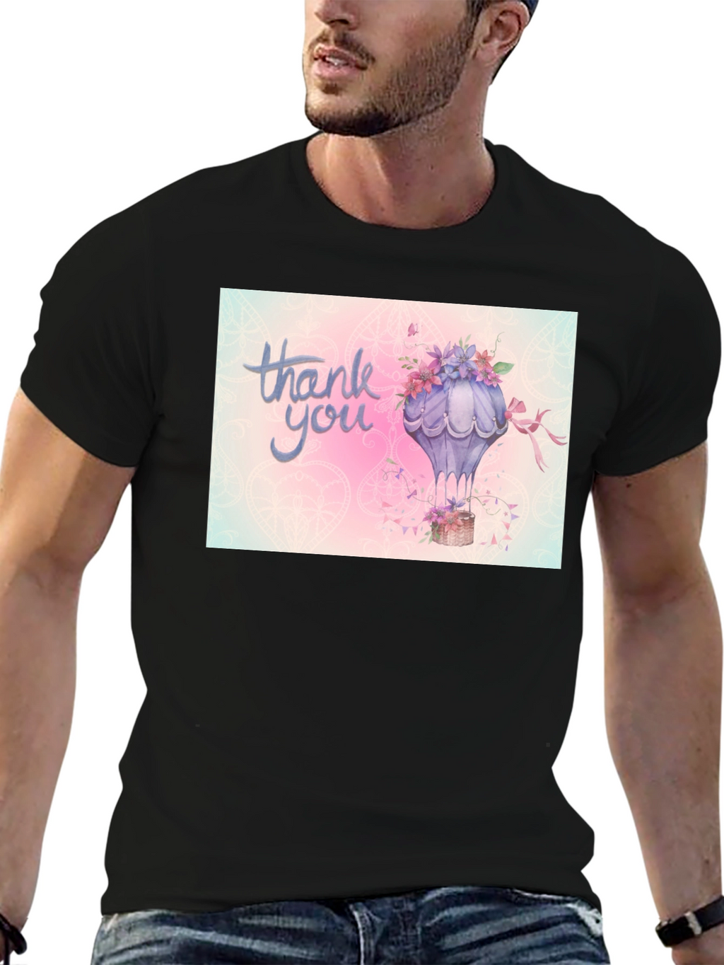 Thank You Hot Air Balloon Graphic Tee