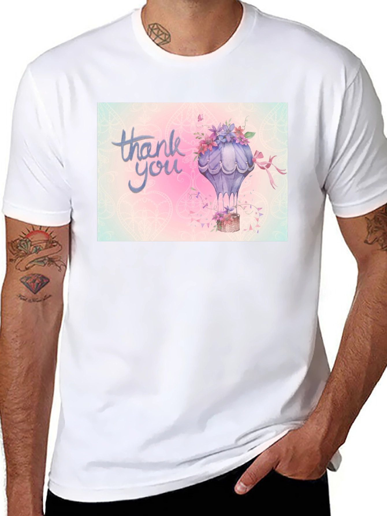 Thank You Hot Air Balloon Graphic Tee