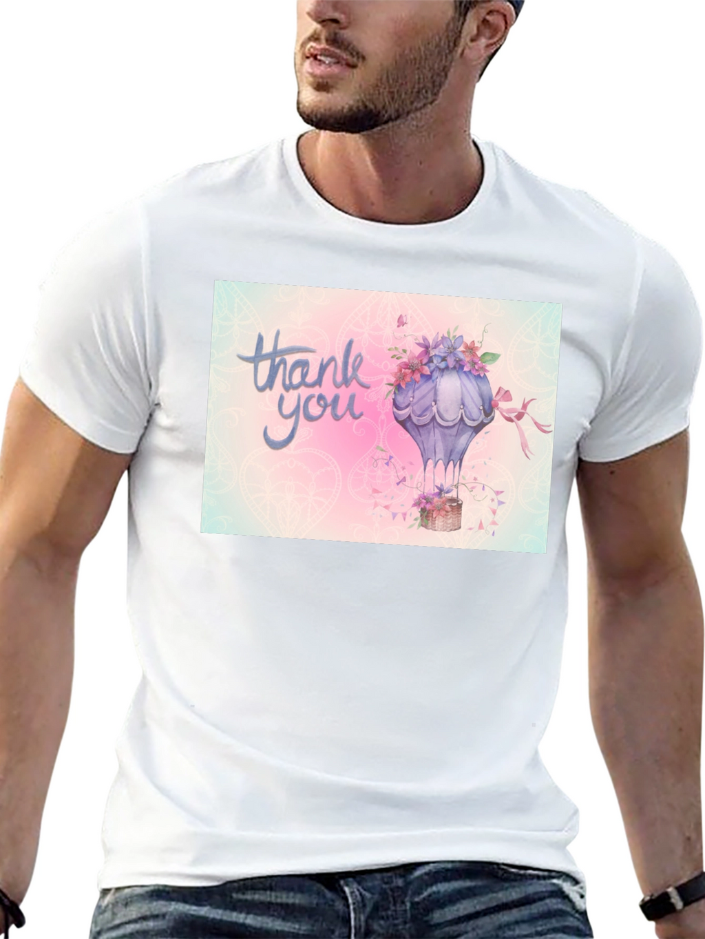 Thank You Hot Air Balloon Graphic Tee