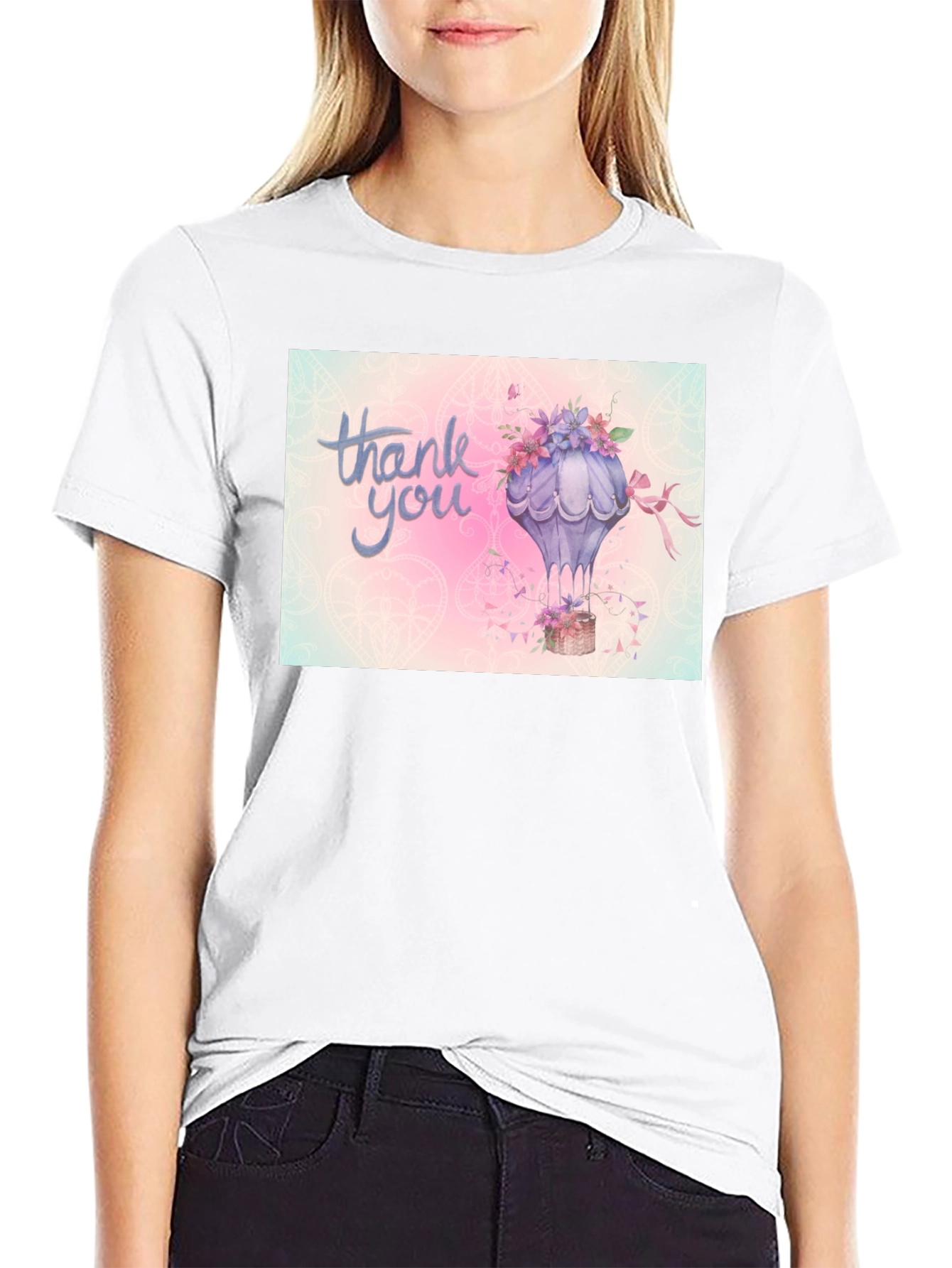 Thank You Hot Air Balloon Graphic Tee