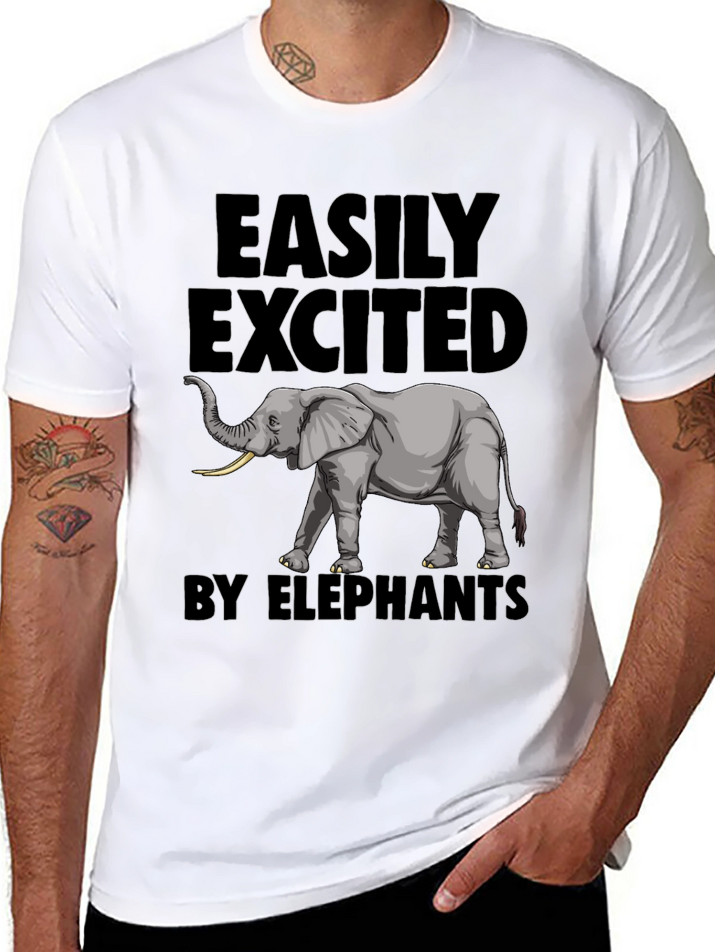 Elephant Enthusiast Tee - Easily Excited by Elephants T-Shirt