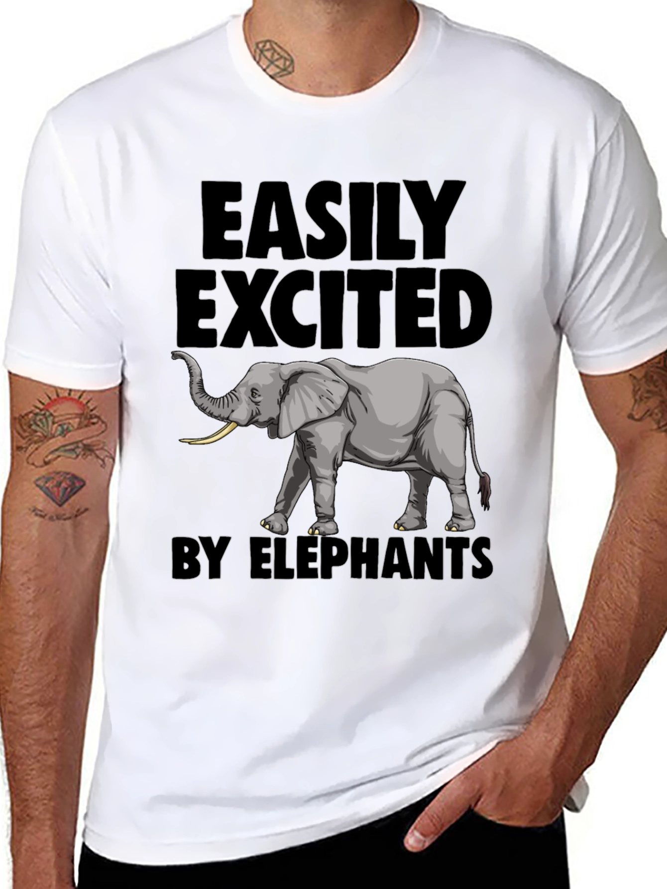 Elephant Enthusiast Tee - Easily Excited by Elephants T-Shirt