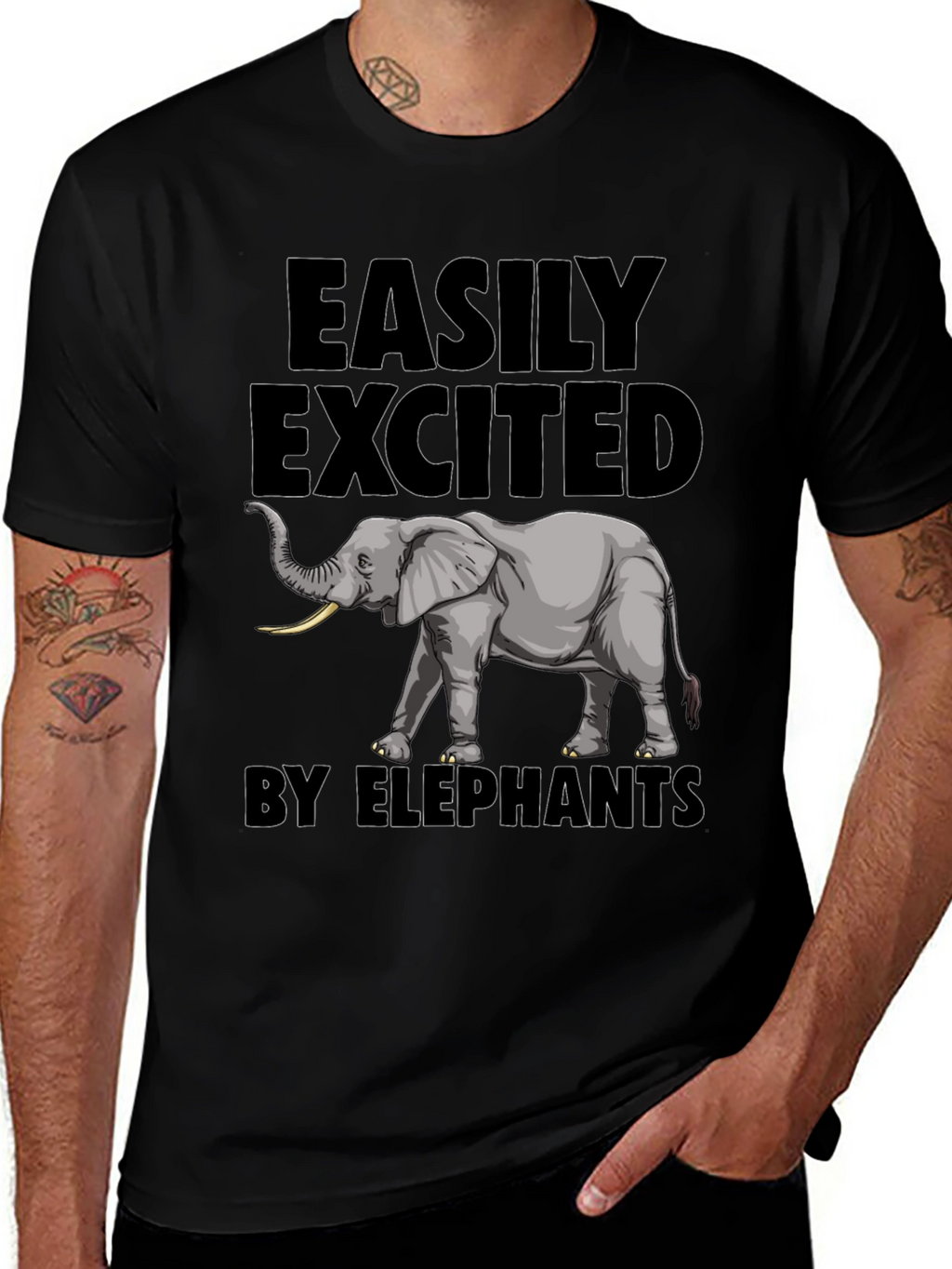 Elephant Enthusiast Tee - Easily Excited by Elephants T-Shirt
