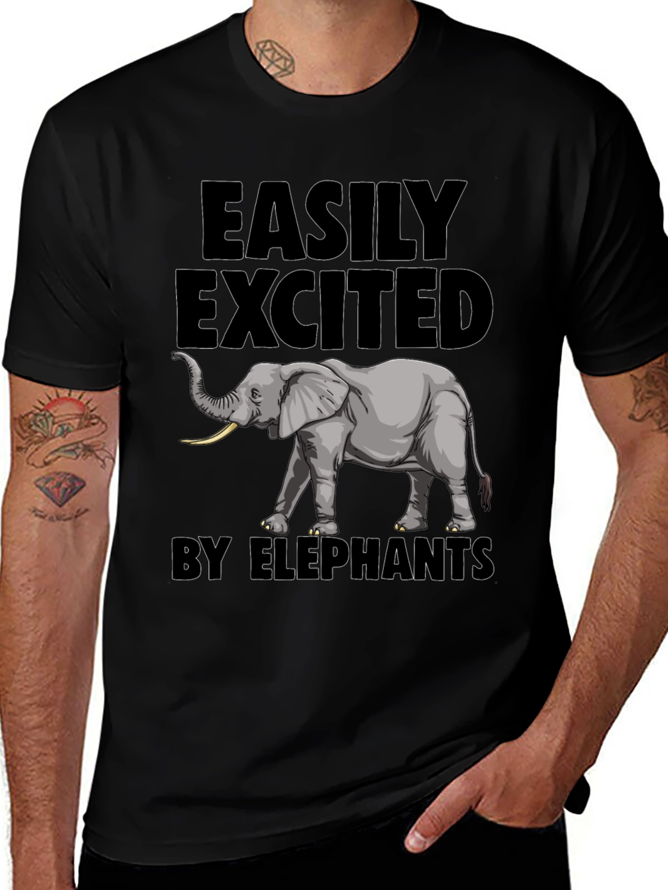 Elephant Enthusiast Tee - Easily Excited by Elephants T-Shirt