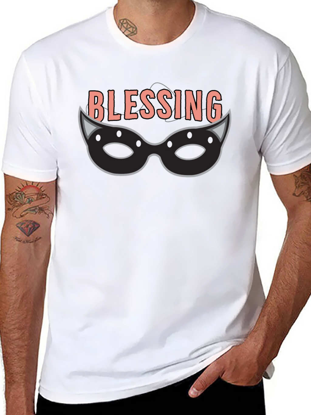 Blessing Mask Graphic Tee - Unique Design