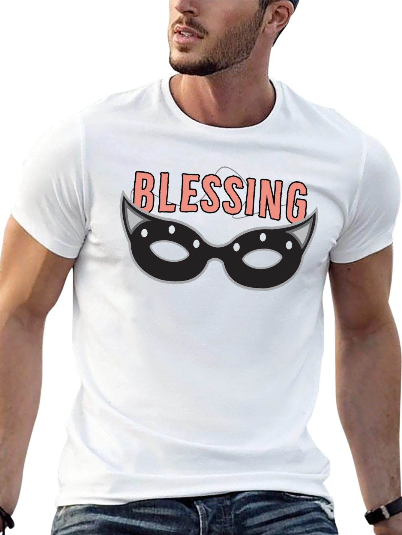 Blessing Mask Graphic Tee - Unique Design