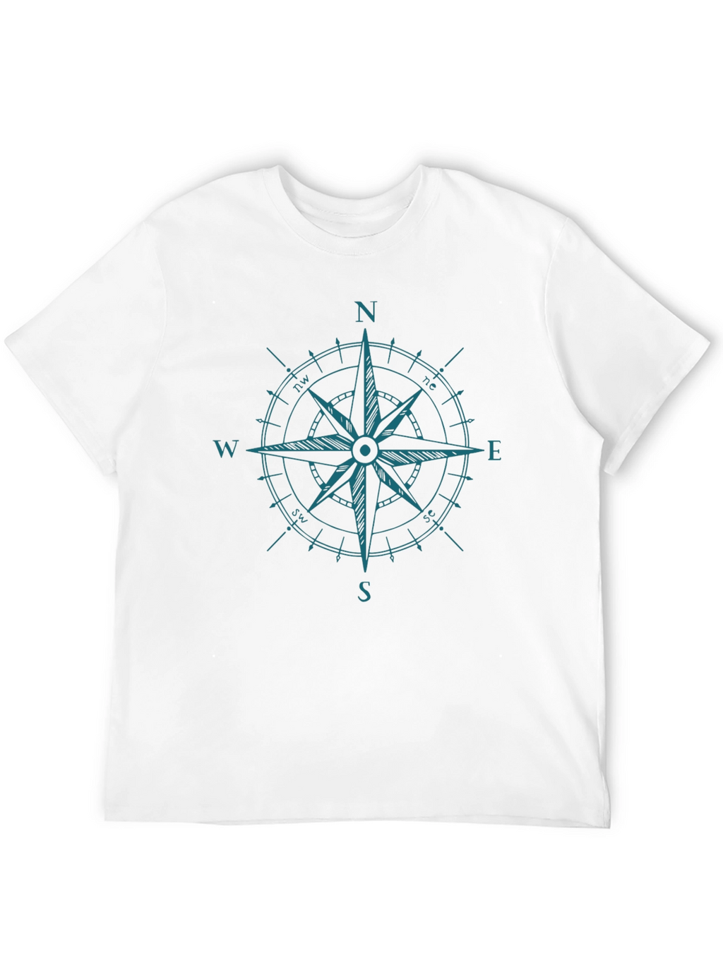 Nautical Compass Rose Black Graphic T-Shirt