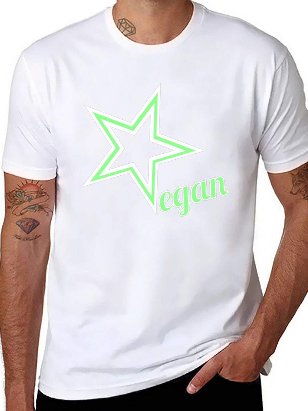 Vegan Star Graphic Black T-Shirt