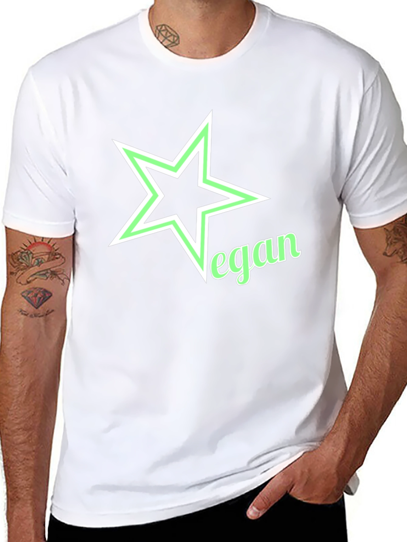 Vegan Star Graphic Black T-Shirt