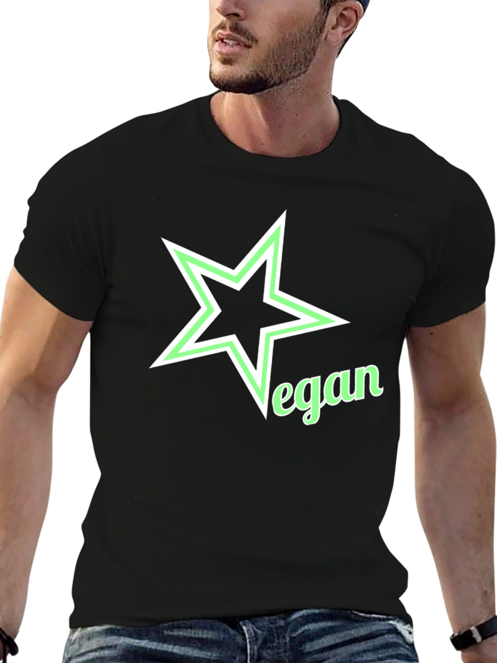Vegan Star Graphic Black T-Shirt