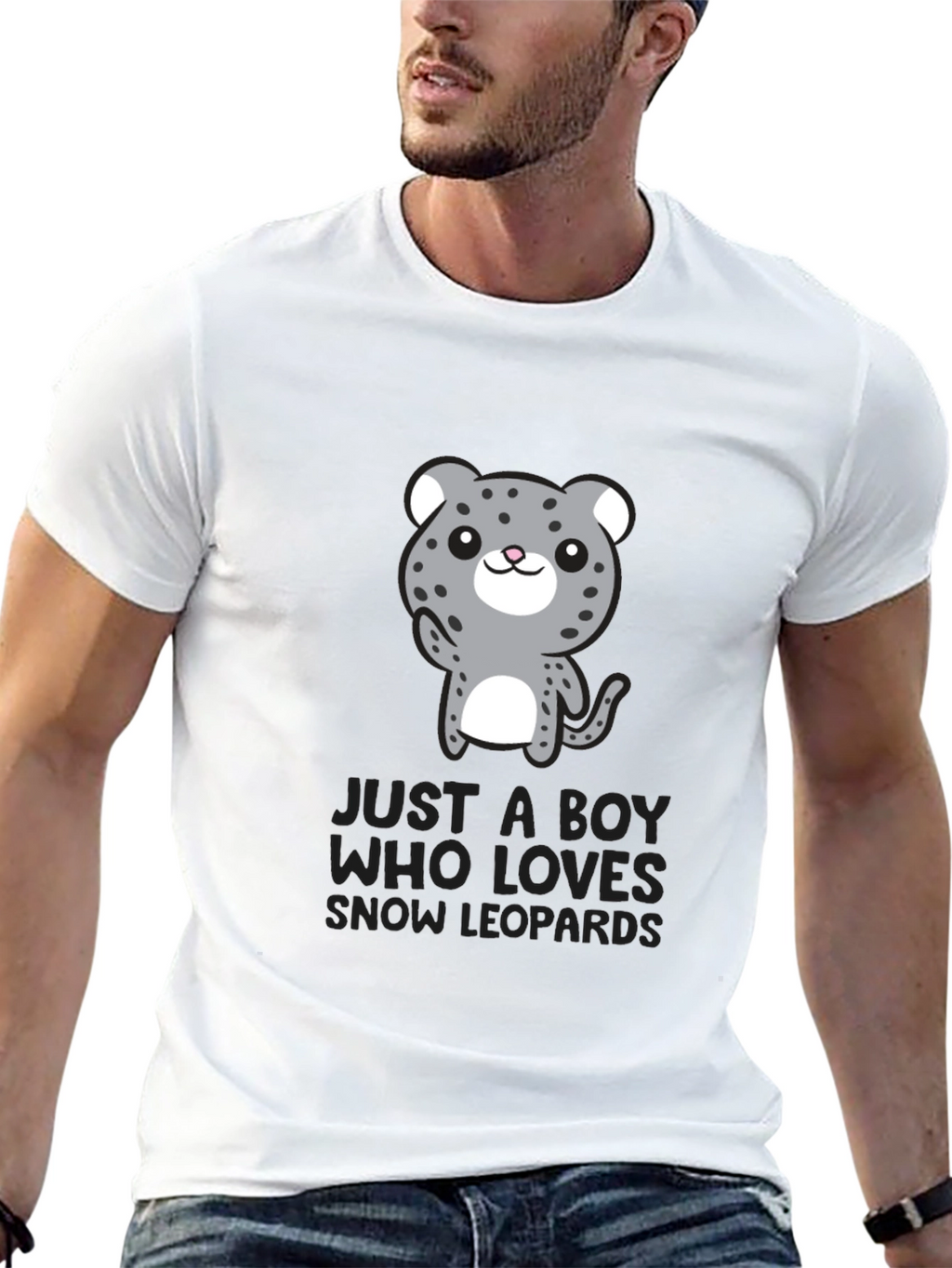 Snow Leopard Lover Tee - Cute Animal Graphic T-Shirt
