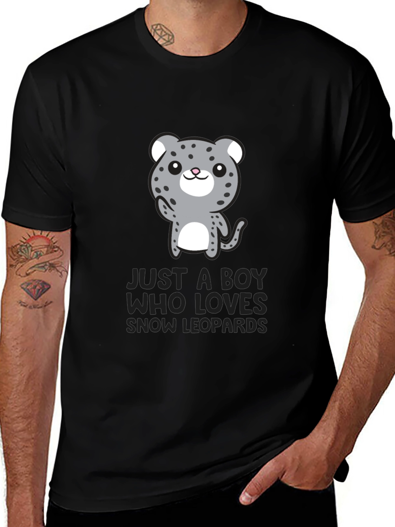 Snow Leopard Lover Tee - Cute Animal Graphic T-Shirt