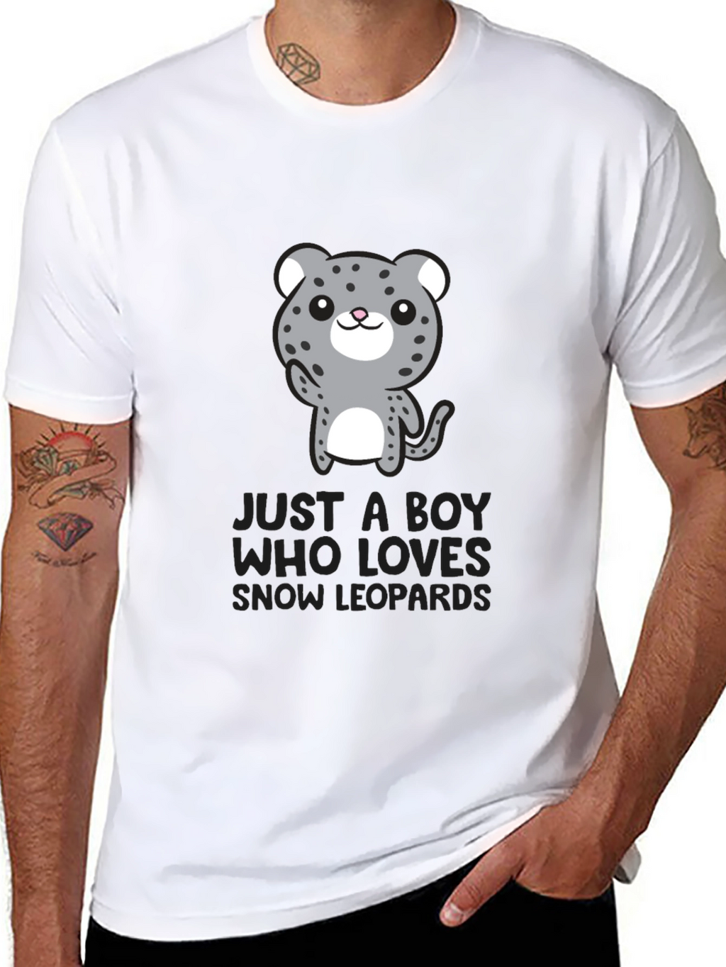 Snow Leopard Lover Tee - Cute Animal Graphic T-Shirt