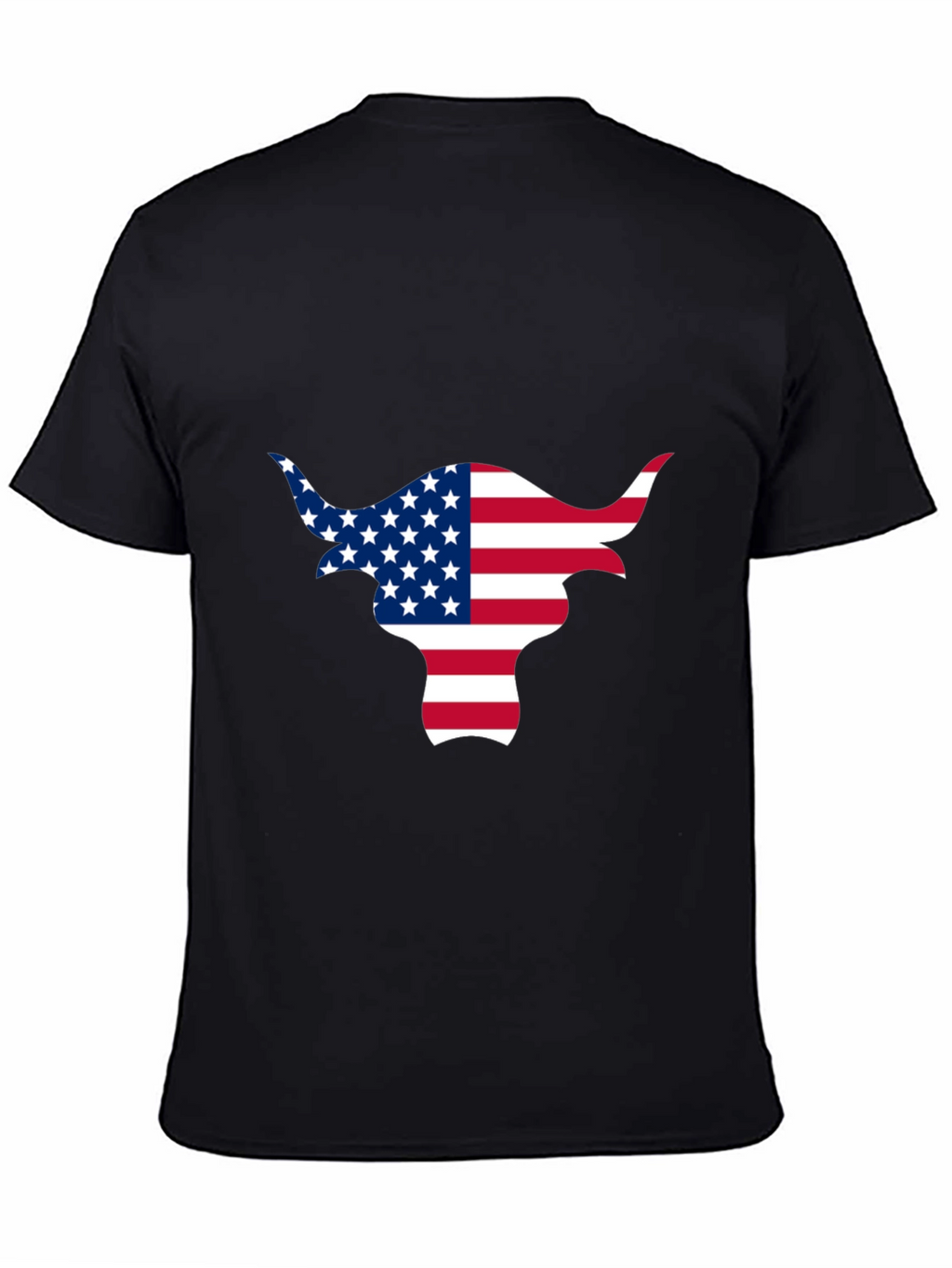 American Flag Bull Graphic Black Tee