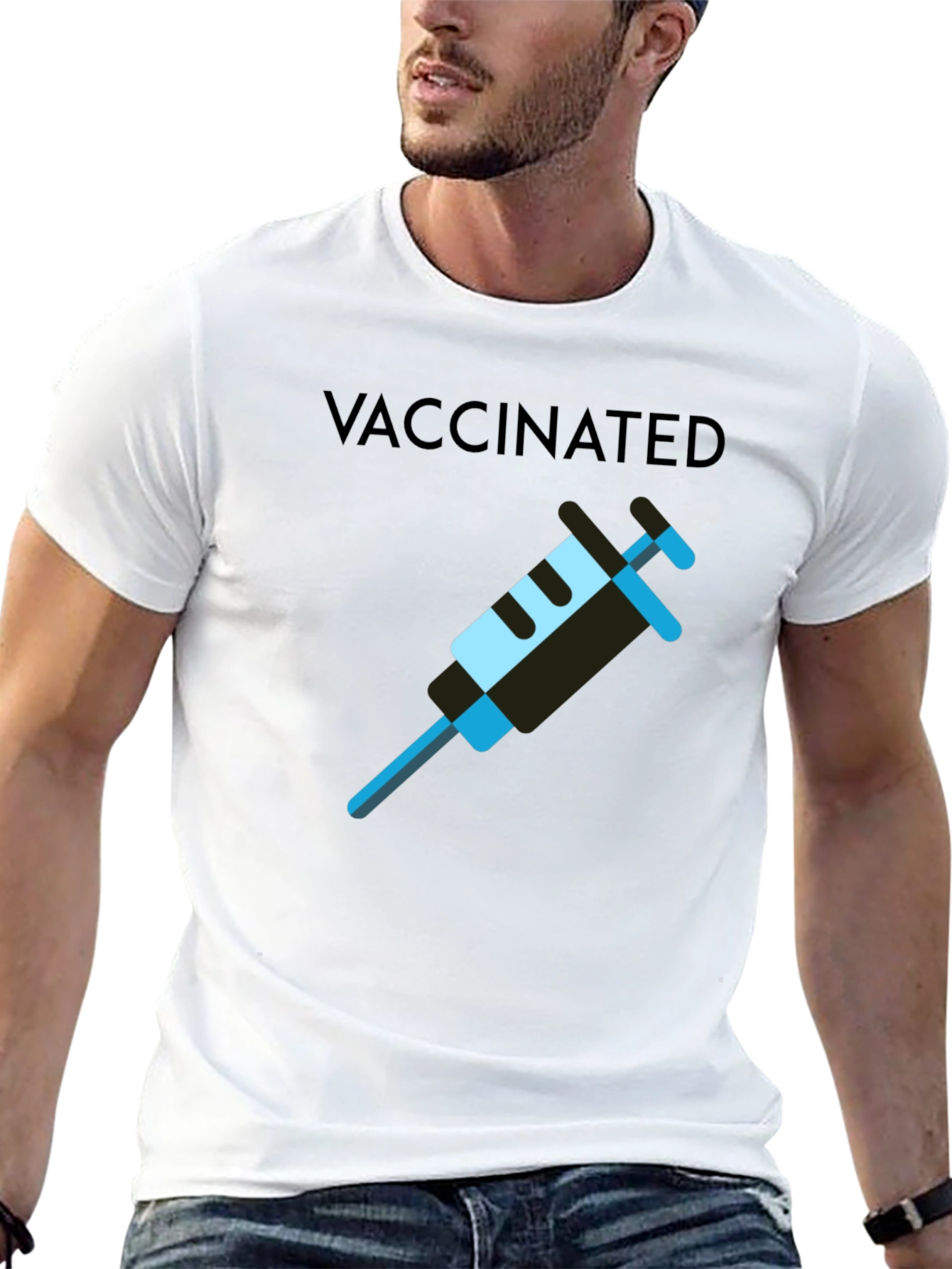 Vaccinated T-Shirt - Modern Style - Cotton Blend