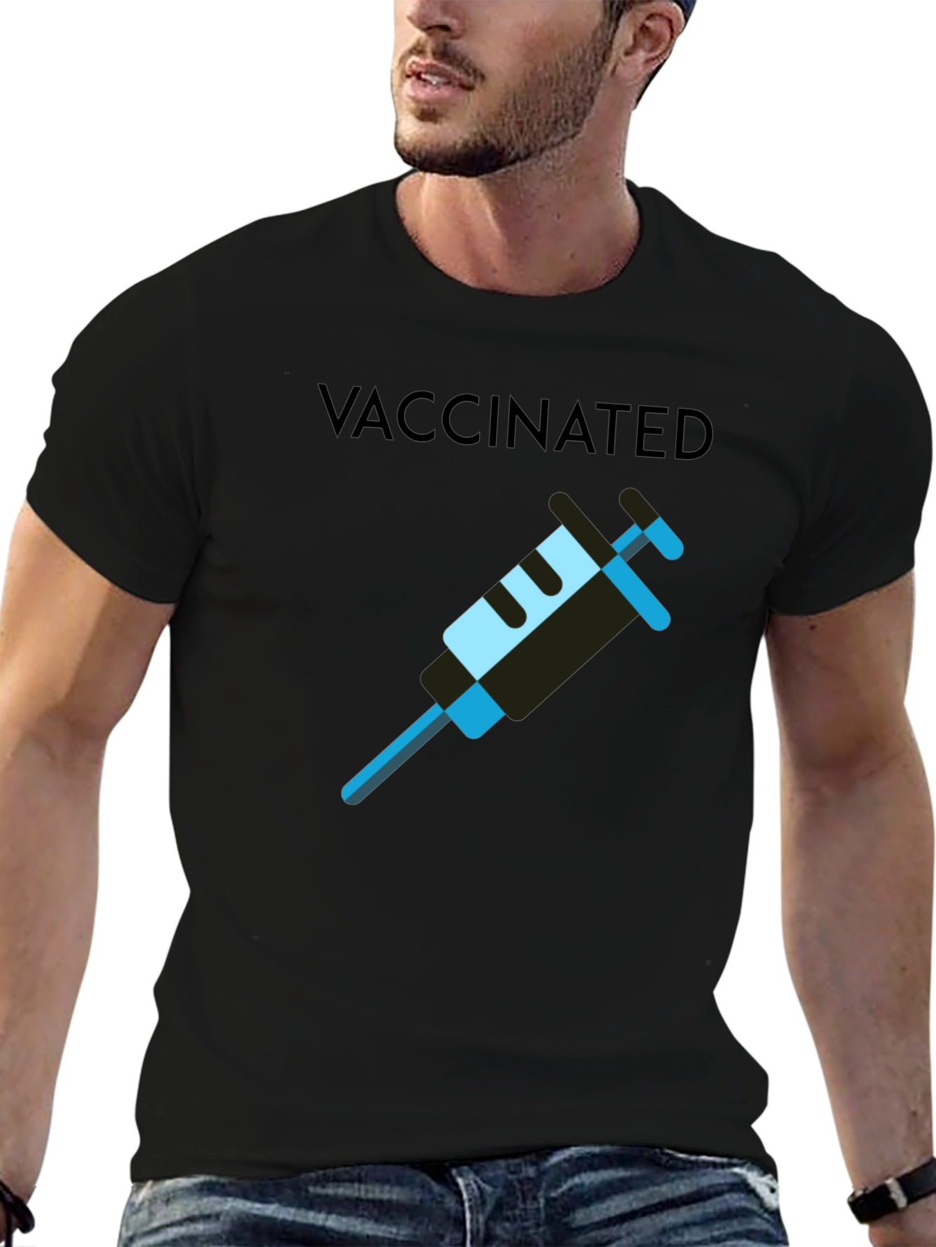 Vaccinated T-Shirt - Modern Style - Cotton Blend
