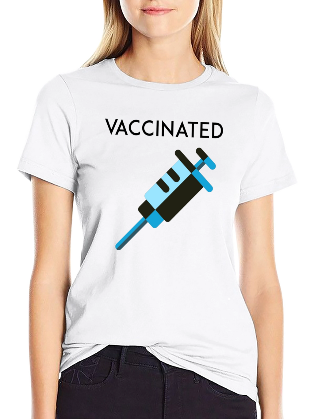 Vaccinated T-Shirt - Modern Style - Cotton Blend