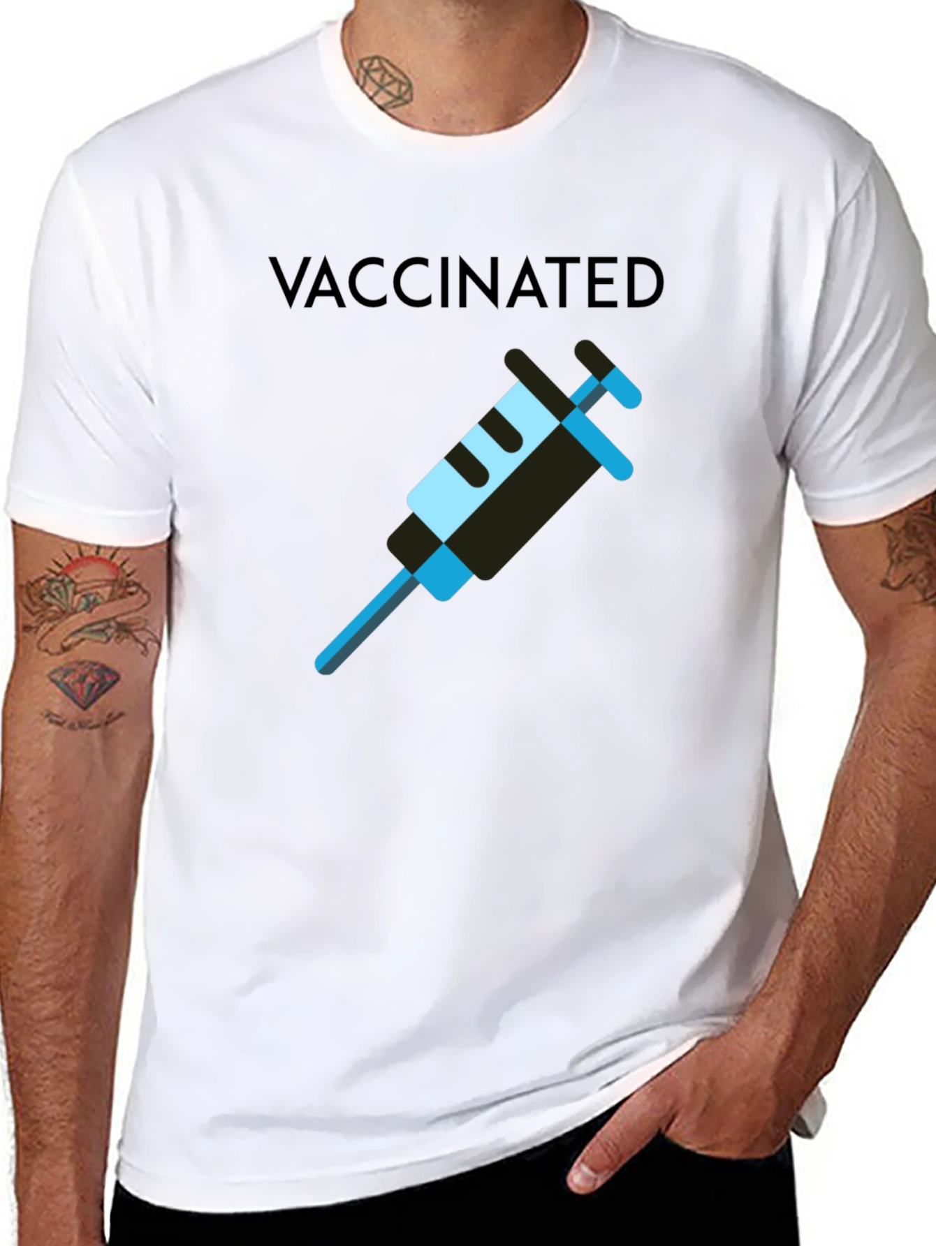 Vaccinated T-Shirt - Modern Style - Cotton Blend