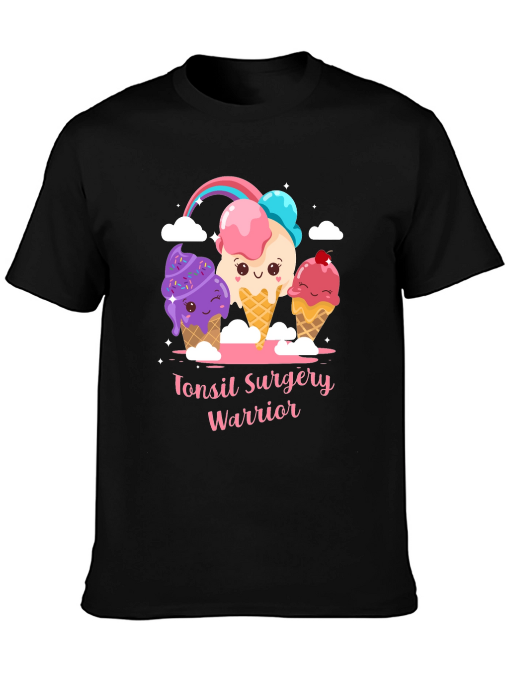 Tonsil Surgery Warrior Cartoon Ice Cream T-Shirt