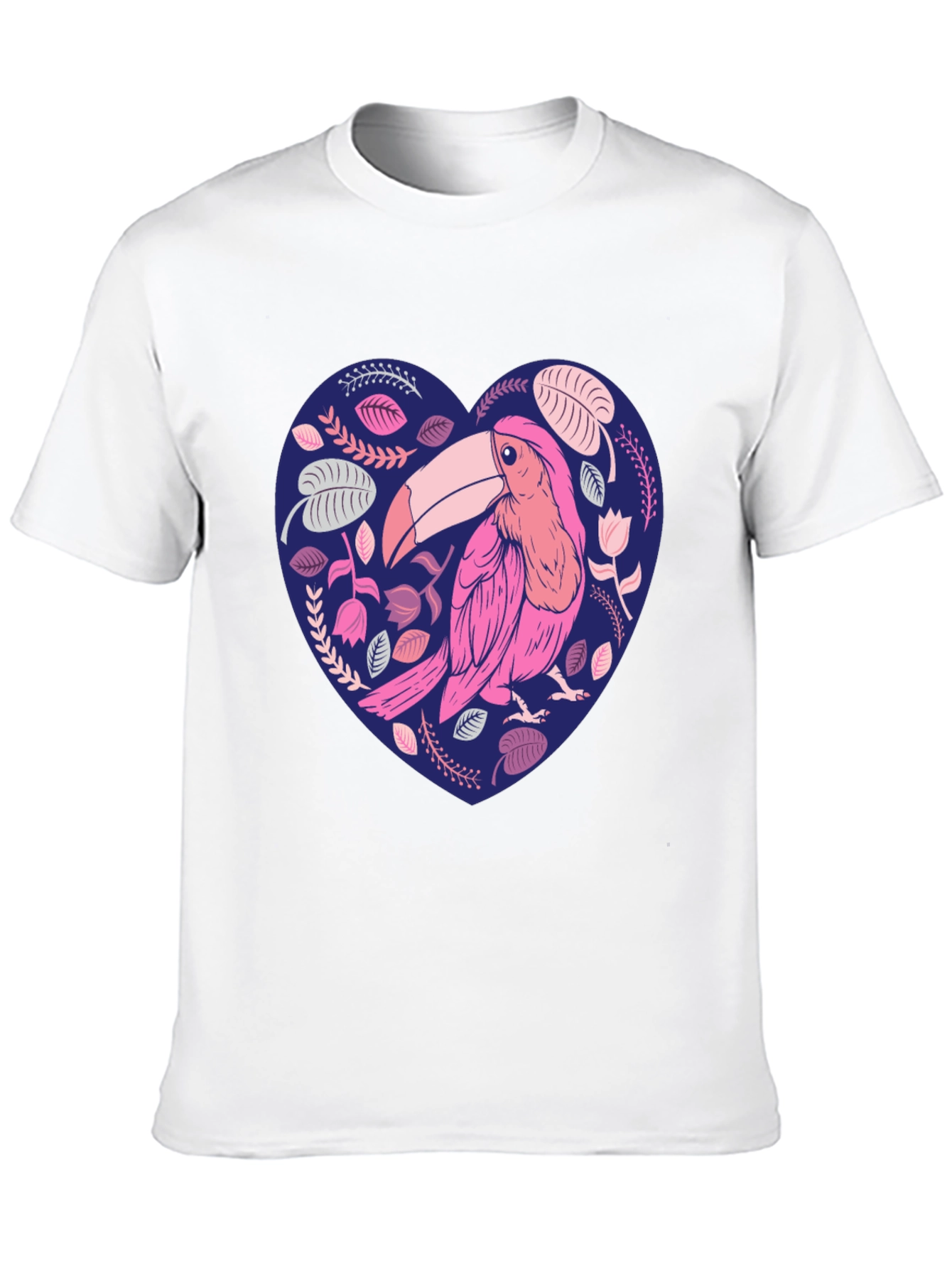 Toucan Heart Graphic Tee - Stylish Mens Black T-Shirt