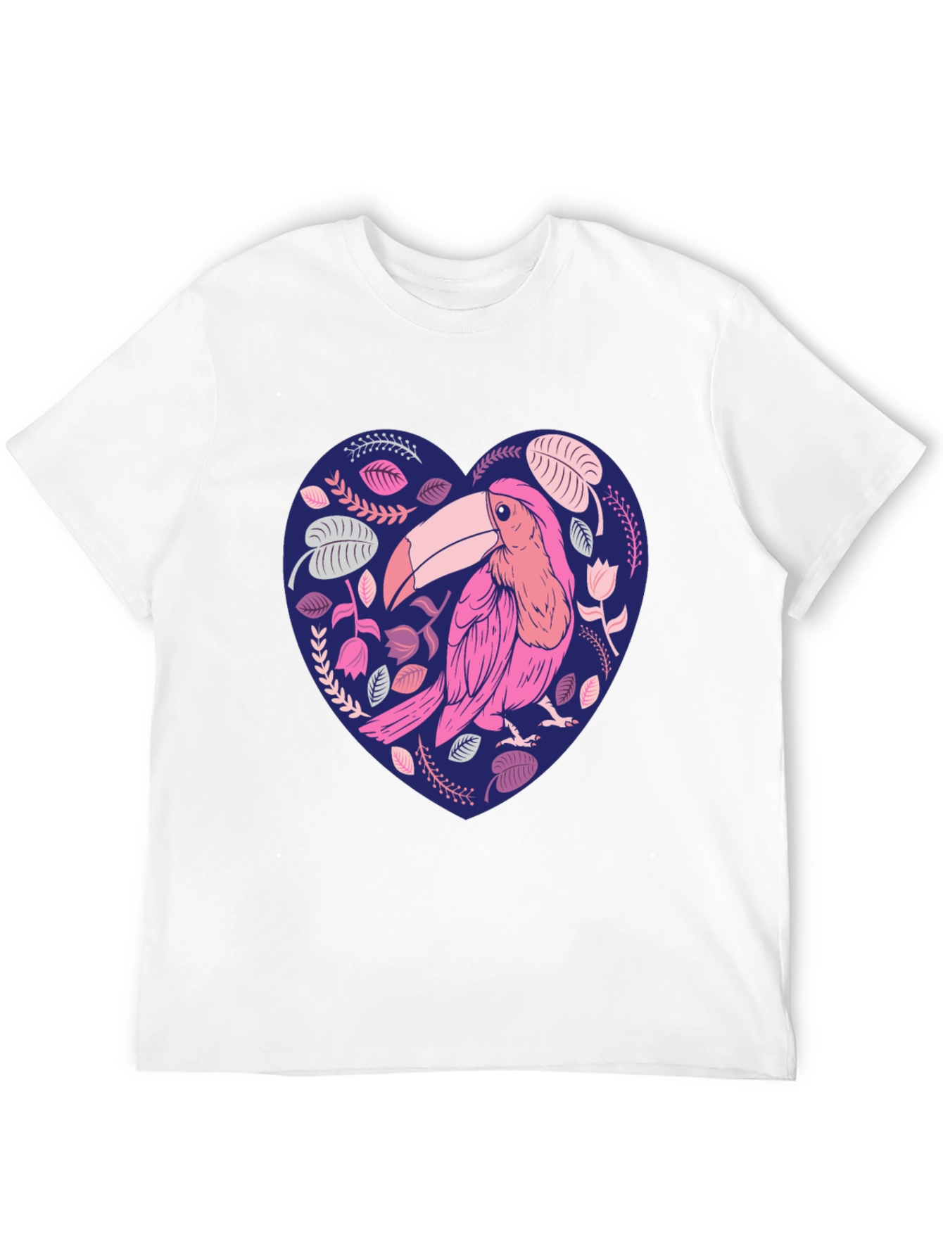 Toucan Heart Graphic Tee - Stylish Mens Black T-Shirt