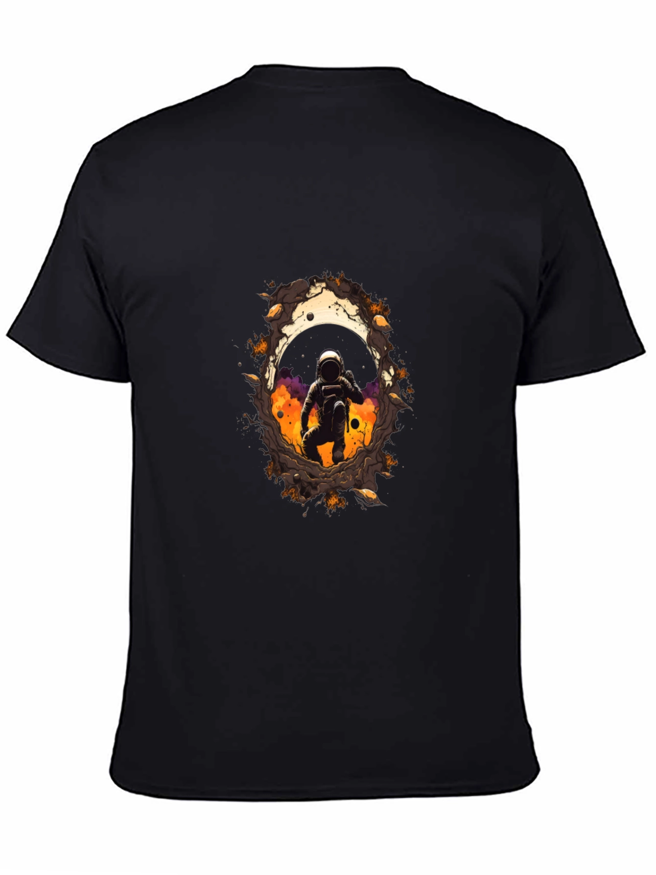 Astronaut Portal Graphic Tee - Black Cotton Comfort